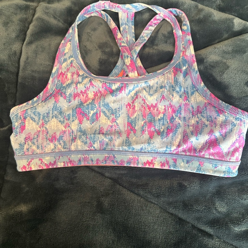 Ivivva Pink/Blue/Orange Reversible Sports Bra